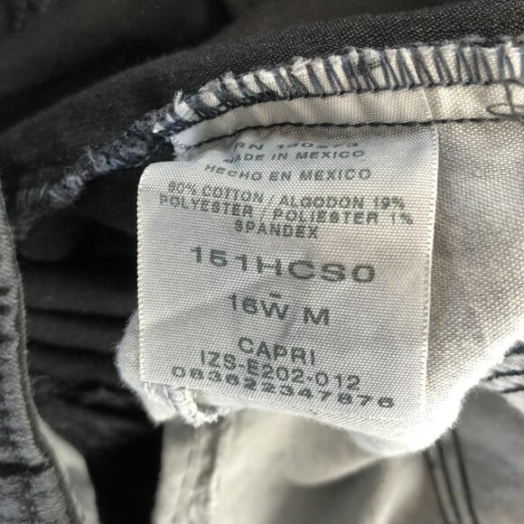 Riders By Lee Womens Capri Jeans Size 16W Black Denim Classic Casual Cropped - Picture 4 of 11